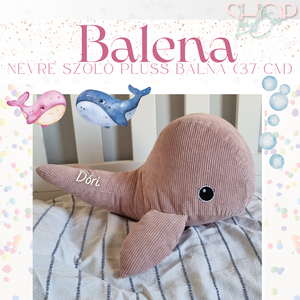 Balena - Névre szóló plüss bálna (37 cm) - játék & sport - plüssállat & játékfigura - delfin, bálna - Meska.hu