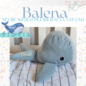 Balena - Névre szóló plüss bálna (37 cm) - játék & sport - plüssállat & játékfigura - delfin, bálna - Meska.hu