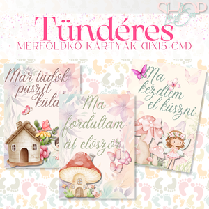 Mérföldkő kártyák - Tündér (11x15 cm) - baba - mama - babafotózás - baba mérföldkő kártyák - Meska.hu