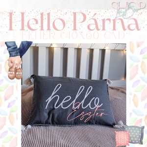 Hello Párna - Szürke (40x60 cm) - otthon & életmód - lakástextil - párna & párnahuzat - díszpárna (belsővel együtt) - Meska.hu