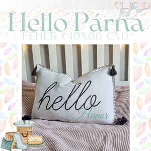 Hello Párna - Szürke (40x60 cm) - otthon & életmód - lakástextil - párna & párnahuzat - díszpárna (belsővel együtt) - Meska.hu
