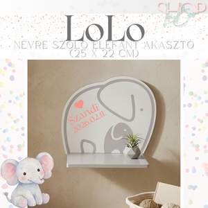 LoLo � Névre szóló elefánt akasztó (25 x 22 cm) - otthon & életmód - dekoráció - fali és függő dekoráció - falra akasztható dekor - Meska.hu