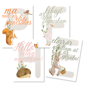 Mérföldkő kártyák - Mezei (11x15 cm) - baba - mama - babafotózás - baba mérföldkő kártyák - Meska.hu