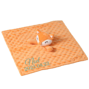 Foxie névre szóló róka nyúnyó (35 cm) - baba - mama - baba játékok - szundikendő, alvóka - Meska.hu