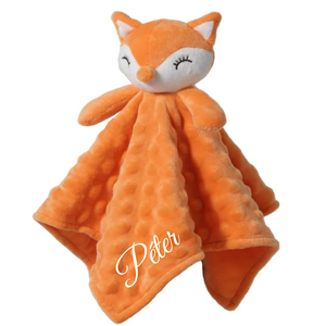 Foxie névre szóló róka nyúnyó (35 cm) - baba - mama - baba játékok - szundikendő, alvóka - Meska.hu
