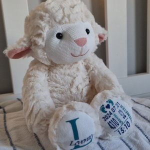 Dolli - Prémium plüss emlékőr bárány (36 cm) - baba - mama - babaemlékek - baba emlékőrző - Meska.hu