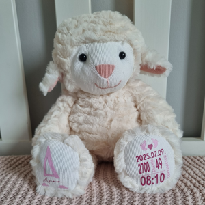 Dolli - Prémium plüss emlékőr bárány (36 cm) - baba - mama - babaemlékek - baba emlékőrző - Meska.hu