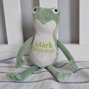 Hoppy  - Névre szóló plüss béka (22 cm) - Meska.hu