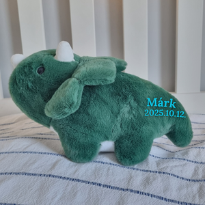 GreenBie - Egyedi, névre szóló plüss dino (25 cm) - baba - mama - babaemlékek - baba emlékőrző - Meska.hu
