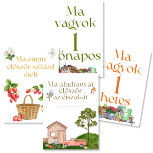 Mérföldkő kártyák - Garden (11x15 cm) - baba - mama - babafotózás - baba mérföldkő kártyák - Meska.hu