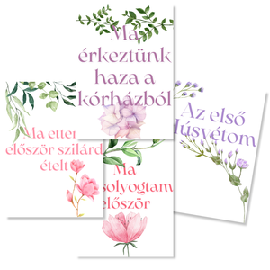 Mérföldkő kártyák - Flowers (11x15 cm) - Meska.hu