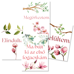 Mérföldkő kártyák - Flowers (11x15 cm) - baba - mama - babafotózás - baba mérföldkő kártyák - Meska.hu