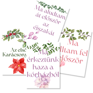 Mérföldkő kártyák - Flowers (11x15 cm) - baba - mama - babafotózás - baba mérföldkő kártyák - Meska.hu