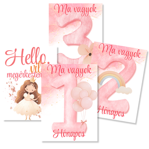 Mérföldkő kártyák - Princess (11x15 cm) - baba - mama - babafotózás - baba mérföldkő kártyák - Meska.hu