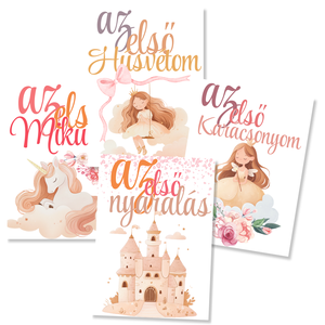 Mérföldkő kártyák - Princess (11x15 cm) - baba - mama - babafotózás - baba mérföldkő kártyák - Meska.hu