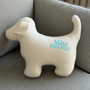 Whity � Névre szóló plüss kutya párna (48x35 cm) - baba - mama - babaemlékek - baba emlékőrző - Meska.hu