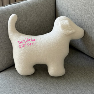 Whity � Névre szóló plüss kutya párna (48x35 cm) - baba - mama - babaemlékek - baba emlékőrző - Meska.hu