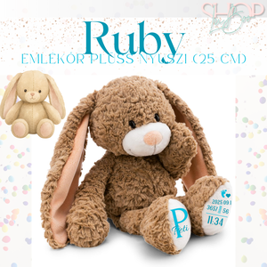 Ruby - Emlékőr plüss nyuszi (25 cm) - Meska.hu