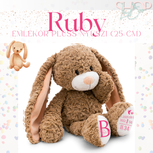 Ruby - Emlékőr plüss nyuszi (25 cm) - baba - mama - babaemlékek - baba emlékőrző - Meska.hu