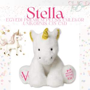 Stella - Egyedi prémium plüss emlékőr unikornis (35 cm) - Meska.hu