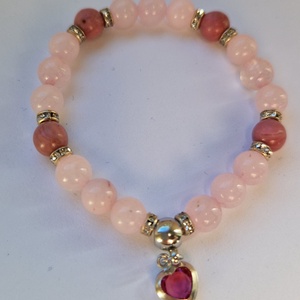 Pinkség kislány ásvány karkötő, Ékszer, Karkötő, Ásványkarkötő, Ékszerkészítés, MESKA