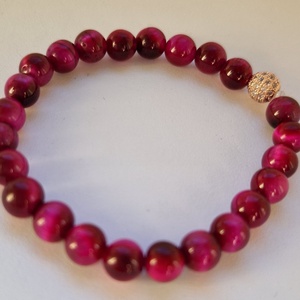 Vibráló pink kislány ásvány karkötő, Ékszer, Karkötő, Ásványkarkötő, Ékszerkészítés, MESKA