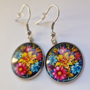 Tavaszi pompa fülbevaló - ékszer - fülbevaló - lógós kerek fülbevaló - Meska.hu