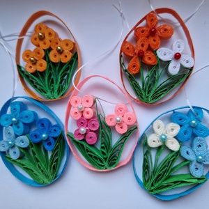 Quilling tavaszi virág akasztóval - Meska.hu