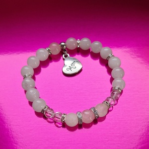 Rózsakvarc jáde kristály karkötő - Meska.hu