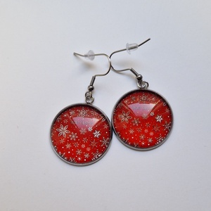 Piros hópehely fülbevaló Mikulás Karácsony, Karácsony, Mikulás, Mikulás ajándékok, Ékszerkészítés, MESKA