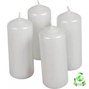 Metál henger gyertya szett 40x100mm - fehér, Kellékek & szerszámok, Dekorációs gyertya, Dekorációs kellékek, , MESKA