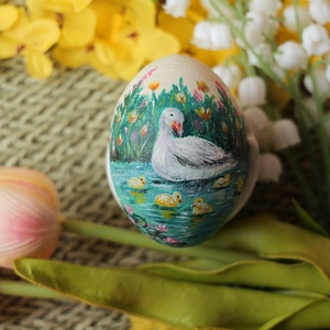 Kézzel festett fa húsvéti tojás - művészet - festmény - akril - Meska.hu
