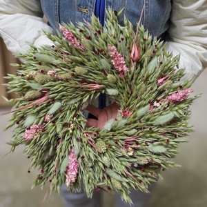 Szárazvirág ajtókopogtató, Otthon & Életmód, Dekoráció, Ajtó- és ablak dekoráció, Ajtódísz & Kopogtató, Virágkötés, MESKA