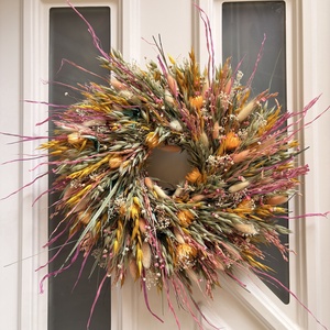 Szárazvirág ajtókopogtató tavaszvaró, Otthon & Életmód, Dekoráció, Ajtó- és ablak dekoráció, Ajtódísz & Kopogtató, , MESKA