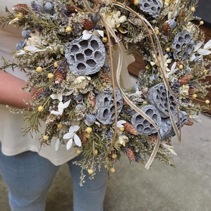 Szárazvirág koszorú - otthon & életmód - dekoráció - ajtó- és ablak dekoráció - ajtódísz & kopogtató - Meska.hu