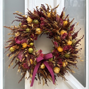 Szárazvirág ajtókopogtató - Meska.hu