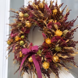 Szárazvirág ajtókopogtató - otthon & életmód - dekoráció - ajtó- és ablak dekoráció - ajtódísz & kopogtató - Meska.hu