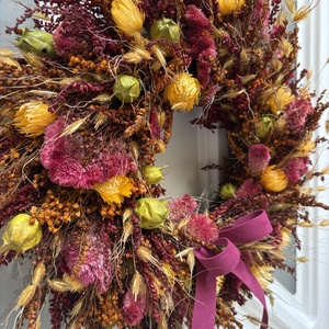 Szárazvirág ajtókopogtató - otthon & életmód - dekoráció - ajtó- és ablak dekoráció - ajtódísz & kopogtató - Meska.hu