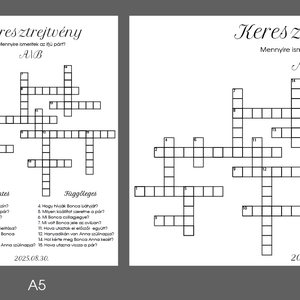 Személyre szabott esküvői keresztrejtvény - művészet - grafika & illusztráció - művészi nyomat - Meska.hu