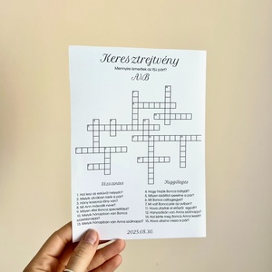 Személyre szabott esküvői keresztrejtvény - művészet - grafika & illusztráció - művészi nyomat - Meska.hu