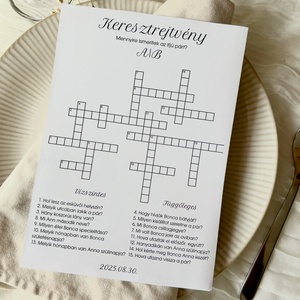 Személyre szabott esküvői keresztrejtvény, Művészet, Grafika & Illusztráció, Művészi nyomat, , MESKA