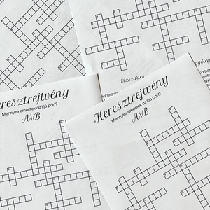 Személyre szabott esküvői keresztrejtvény - művészet - grafika & illusztráció - művészi nyomat - Meska.hu