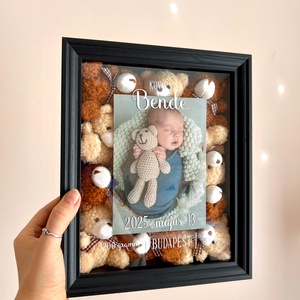 Egyedi Babaköszöntő Képkeret  Személyes Adatokkal - játék & sport - babalátogató ajándékcsomag - Meska.hu