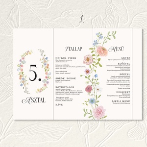 Significant Floral Garden Collection - Esküvői Menü (A4) Papír/Digitális - Meska.hu