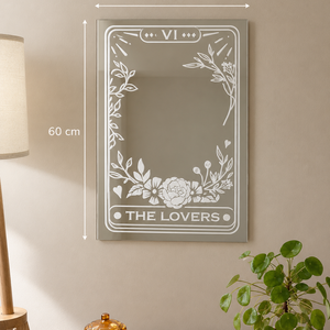 THE LOVERS � Virágmintás, egyedi tarot ihletésű tükör romantikus lakásdekoráció, különleges ajándék - esküvő - dekoráció - esküvői tükör matrica - Meska.hu