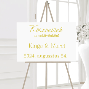 Köszöntünk az esküvőnkön! - esküvői köszöntő tábla matrica - esküvő - dekoráció - tábla & jelzés - Meska.hu