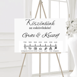 Idővonal köszöntő esküvői tábla matrica, Esküvő, Dekoráció, Tábla & Jelzés, Fotó, grafika, rajz, illusztráció, MESKA