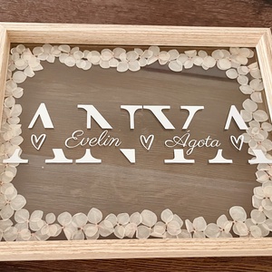 Anyák napi átlátszó üveg kép szárazvirág hortenziával - esküvő - emlék & ajándék - szülőköszöntő ajándék - Meska.hu