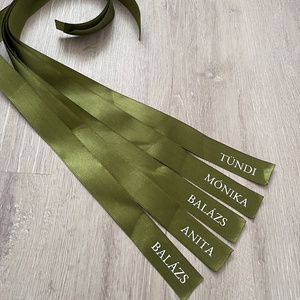 Feliratozott SZATÉN szalag, ültető szalag esküvőre, lánybúcsúra, babaváróra - esküvő - dekoráció - helyszíni dekor - Meska.hu