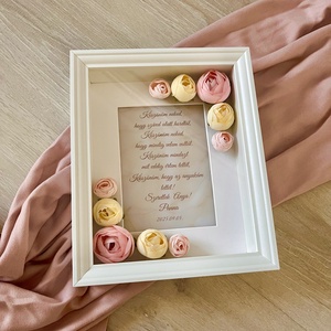 Szülőköszöntő virágos képkeret led világítással - Meska.hu